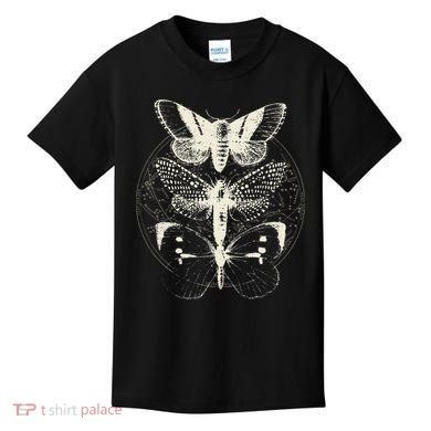 Witchcore Lepidoptera Butterfly Moth Insect Astronomy Lover Kids T-Shirt