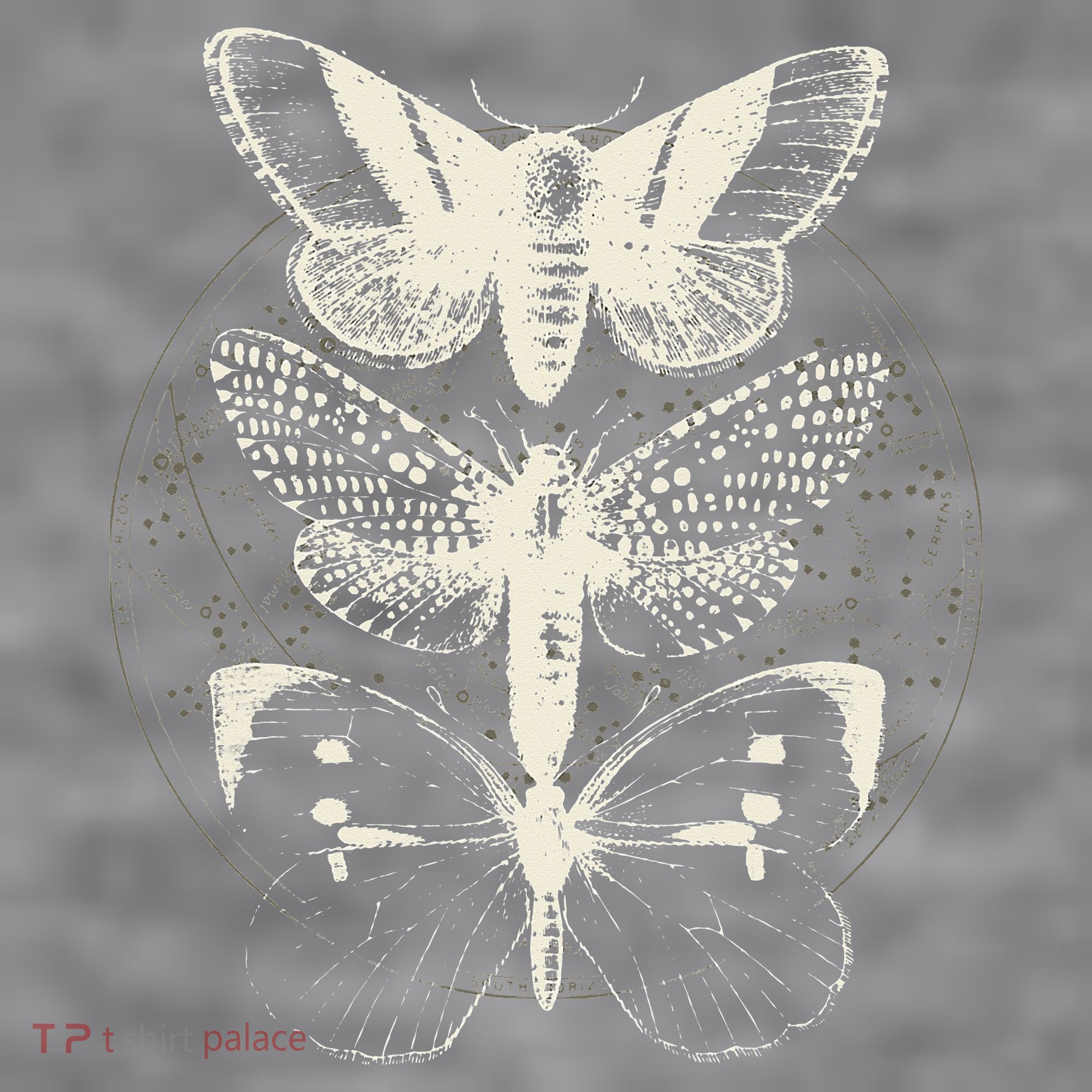 Witchcore Lepidoptera Butterfly Moth Insect Astronomy Lover Women's Racerback Cropped Tank