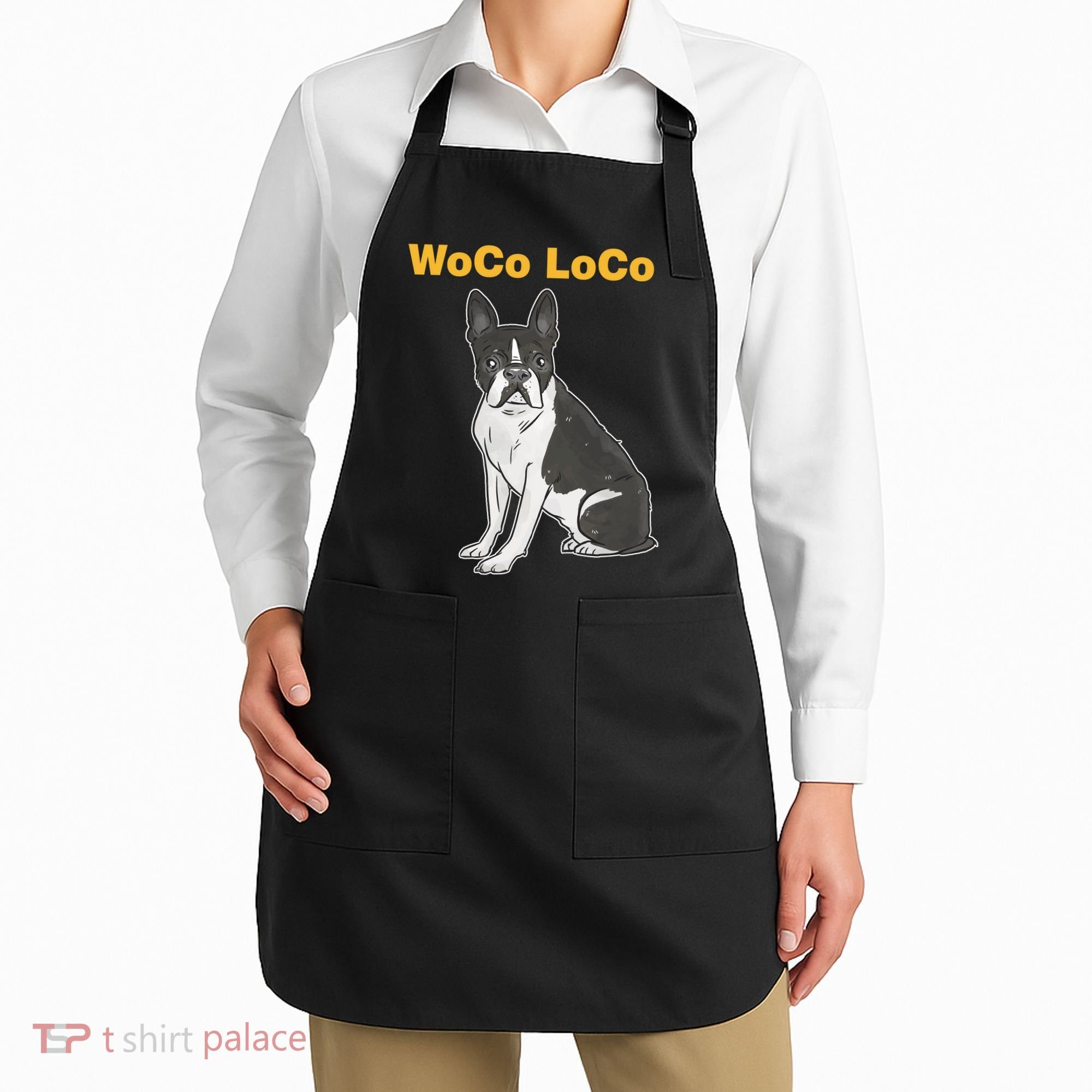 Woco Loco Boston Terrier Dog Apron