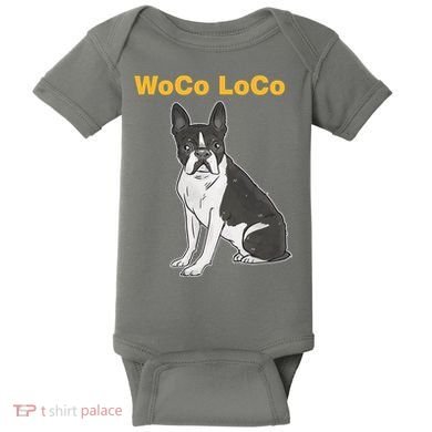 Woco Loco Boston Terrier Dog Baby Bodysuit