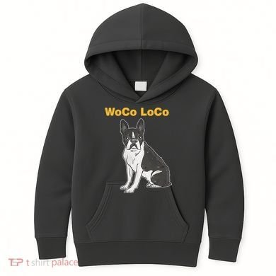Woco Loco Boston Terrier Dog Kids Hoodie