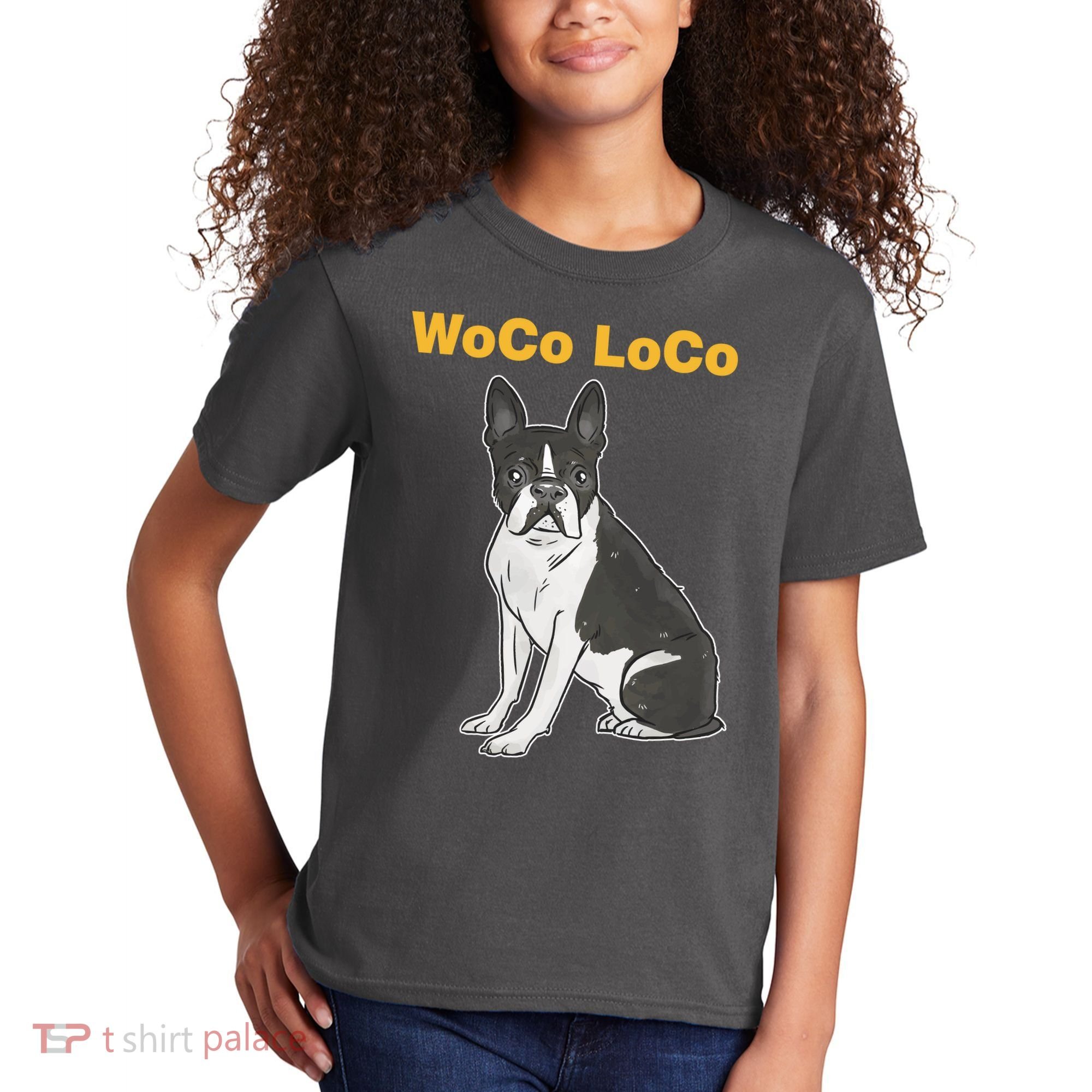 Woco Loco Boston Terrier Dog Kids T-Shirt
