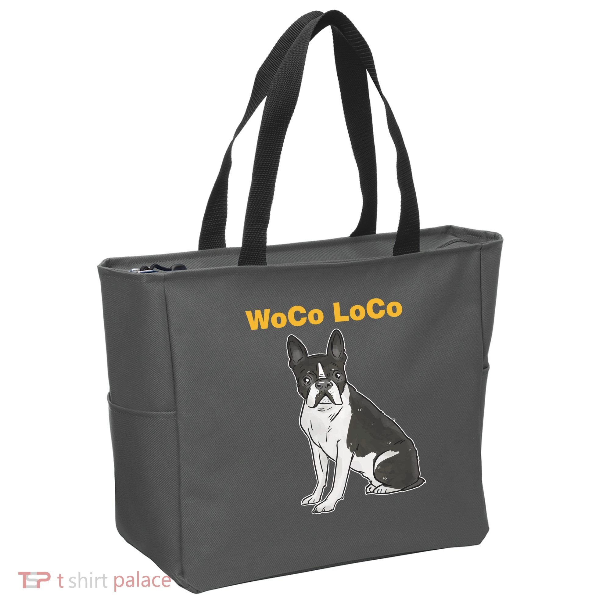 Woco Loco Boston Terrier Dog Tote Bag