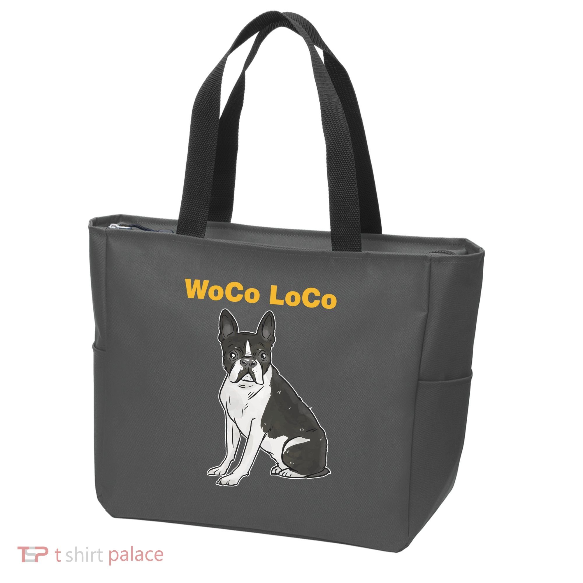 Woco Loco Boston Terrier Dog Tote Bag