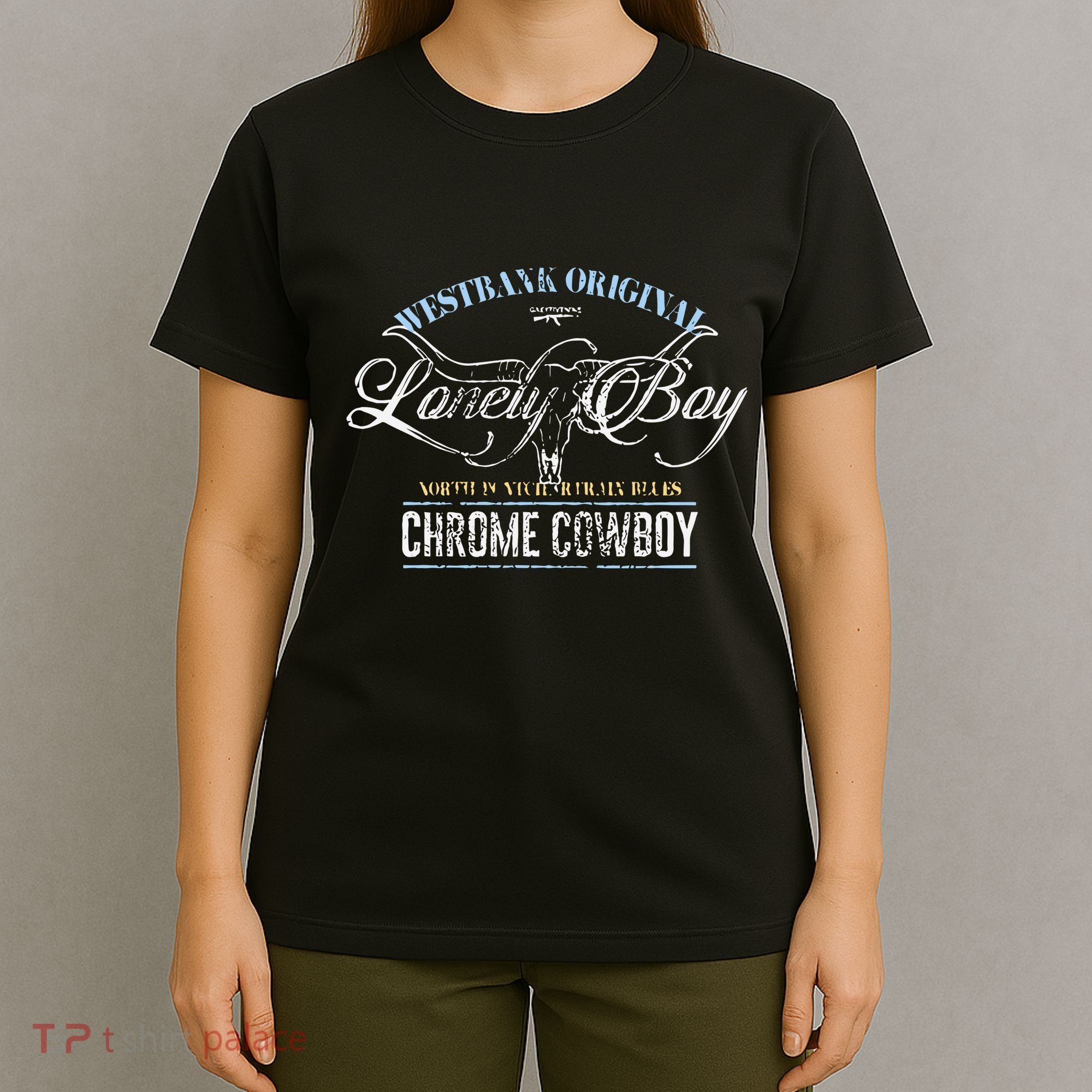 Westbank Lonely Boy North Pontchartrain Blues Chrome Cowboy T-Shirt
