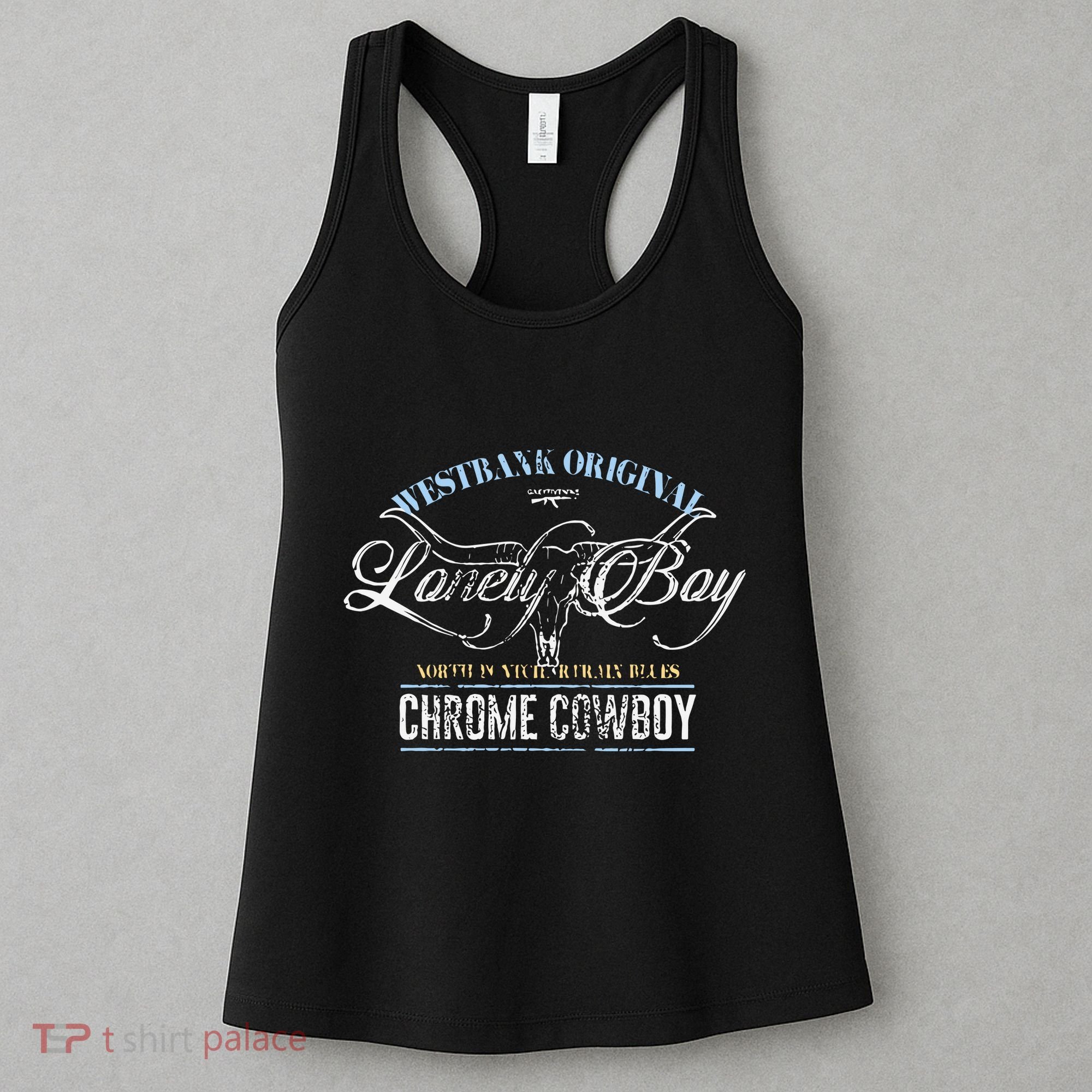 Westbank Lonely Boy North Pontchartrain Blues Chrome Cowboy Women's Tank Top