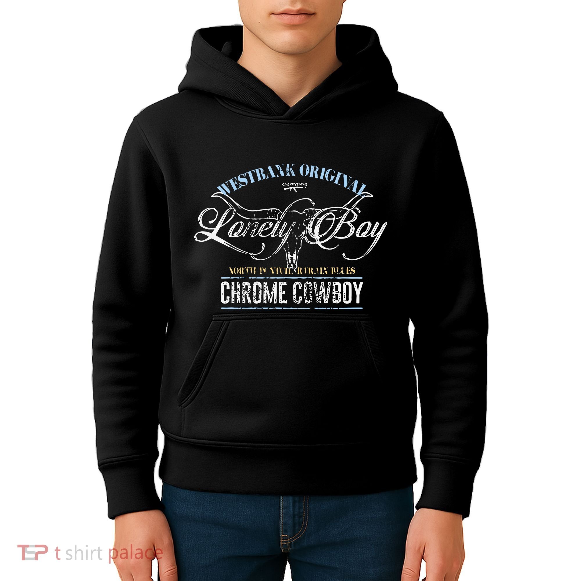 Westbank Lonely Boy North Pontchartrain Blues Chrome Cowboy Kids Hoodie