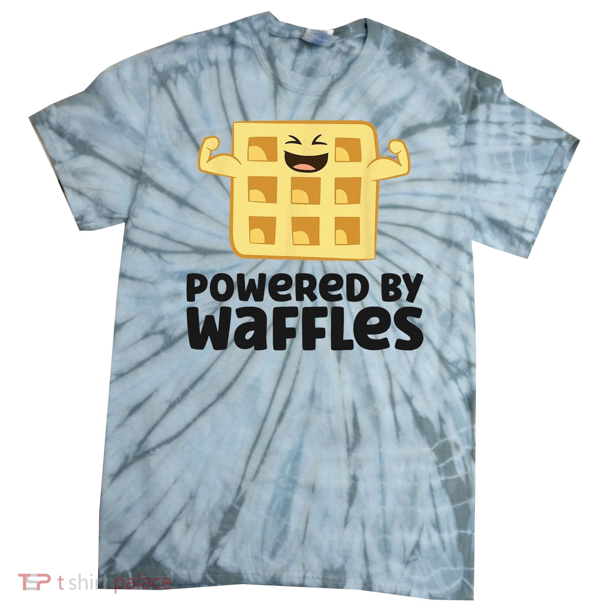 Waffle Lover Breakfast Waffles Powered By Waffles Tie-Dye T-Shirt
