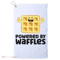 Waffle Lover Breakfast Waffles Powered By Waffles Golf Towel thumb 0