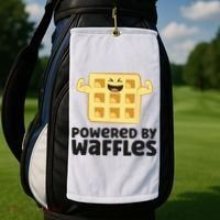 Waffle Lover Breakfast Waffles Powered By Waffles Golf Towel thumb 2