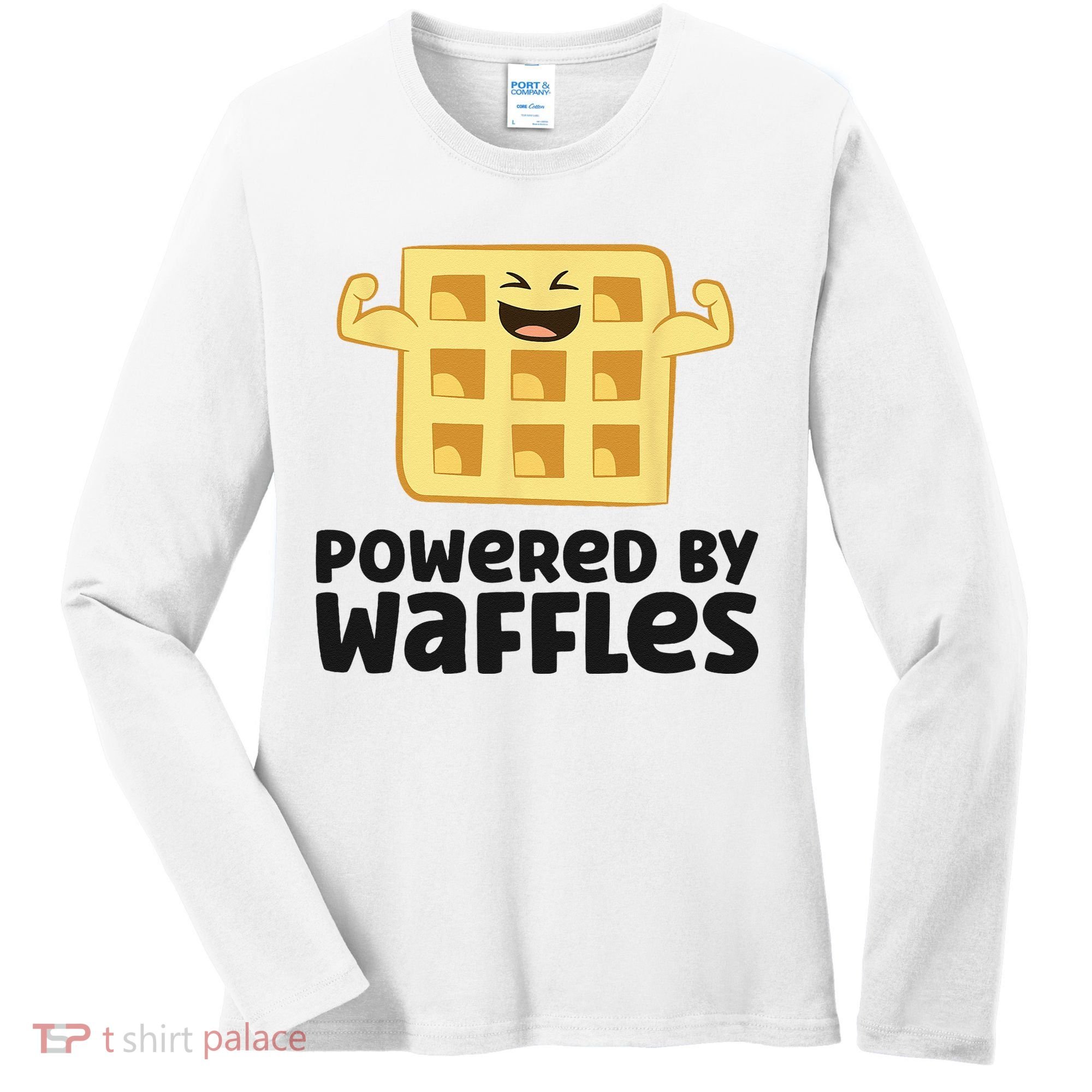 Waffle Lover Breakfast Waffles Powered By Waffles Women's Long Sleeve Shirt