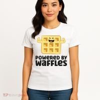 Waffle Lover Breakfast Waffles Powered By Waffles Women's T-Shirt thumb 4