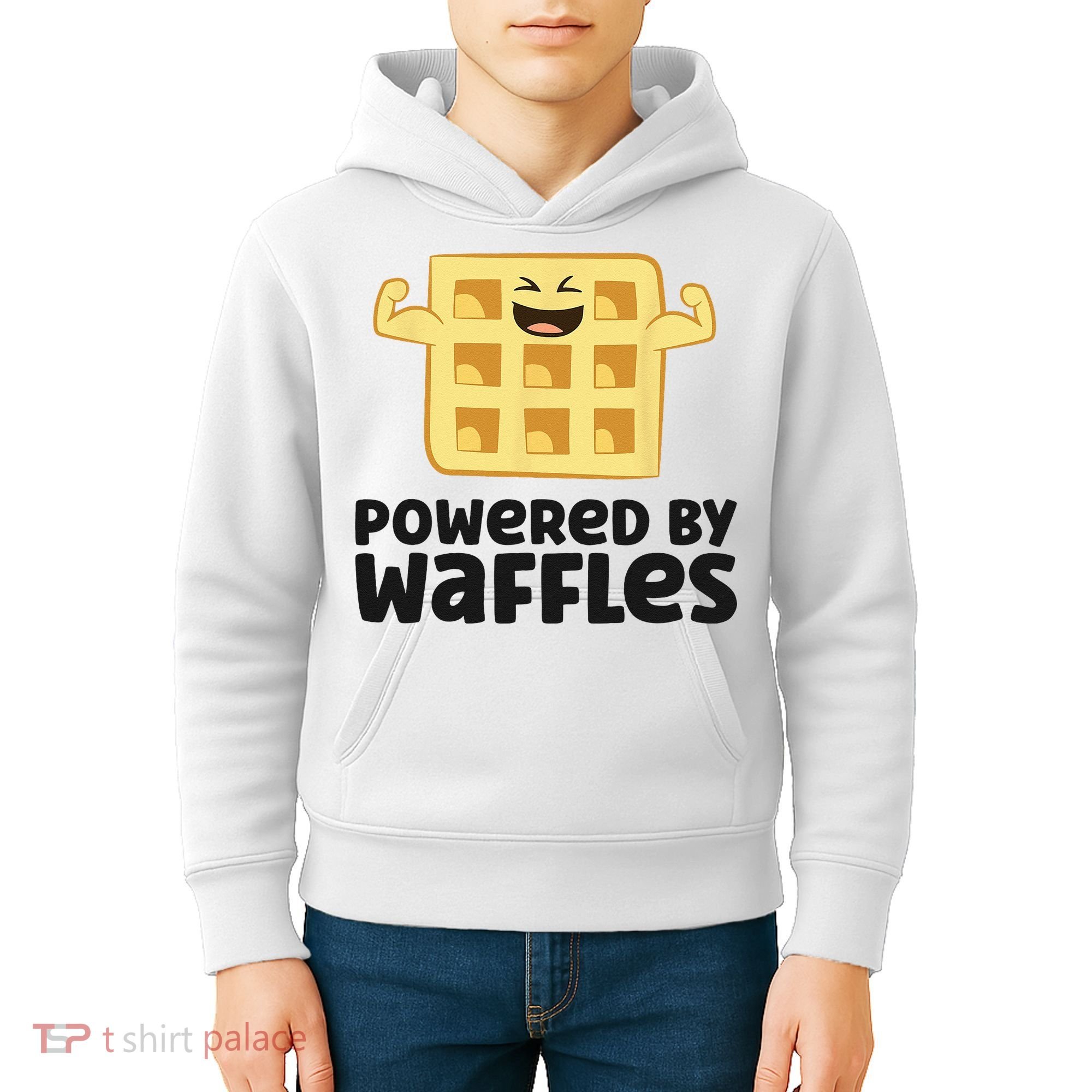 Waffle Lover Breakfast Waffles Powered By Waffles Kids Hoodie