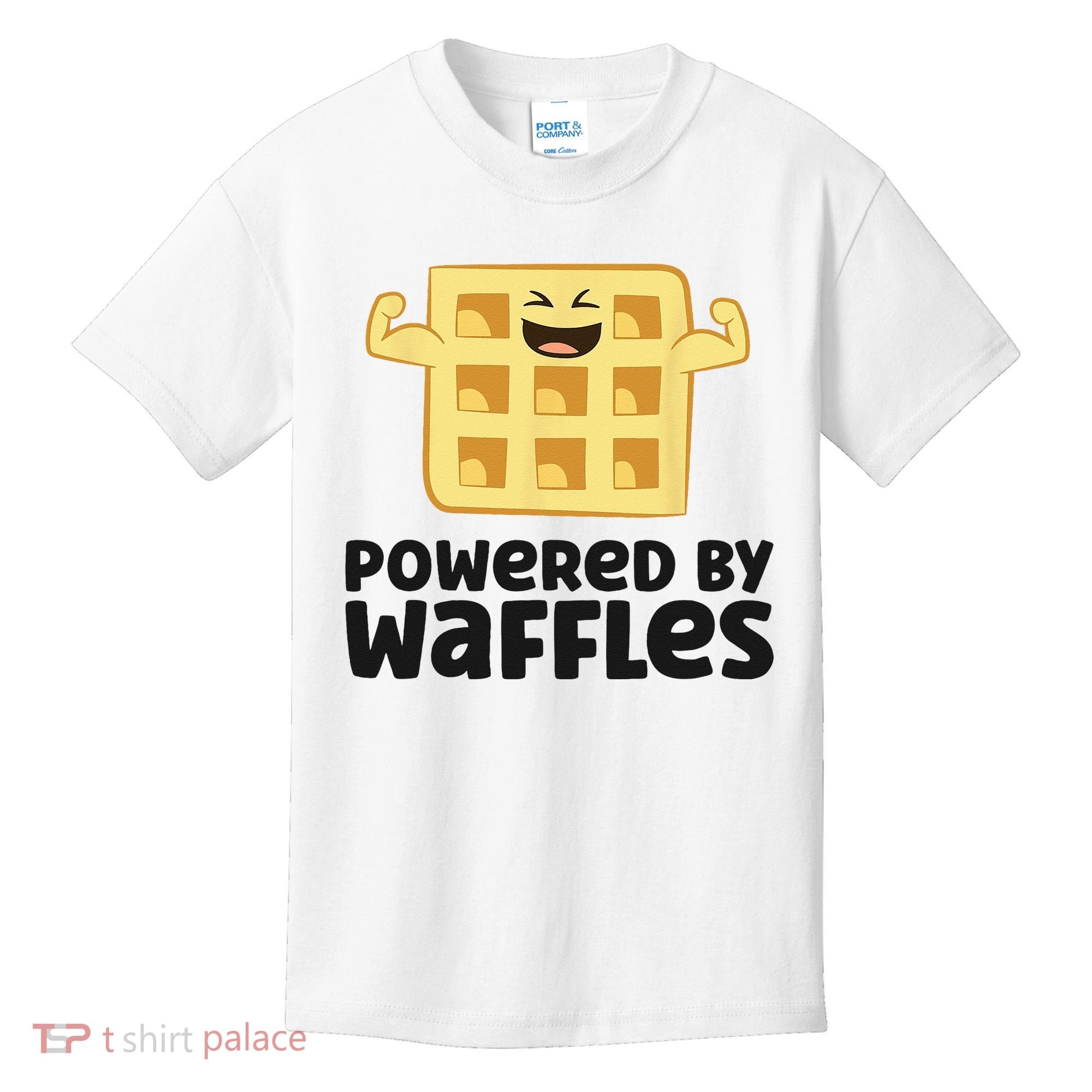 Waffle Lover Breakfast Waffles Powered By Waffles Kids T-Shirt