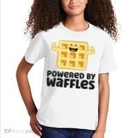 Waffle Lover Breakfast Waffles Powered By Waffles Kids T-Shirt thumb 2
