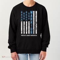 Warrior Light Blue Ribbon Prostate Cancer Awareness Women's Sweatshirt thumb 0