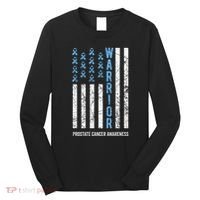 Warrior Light Blue Ribbon Prostate Cancer Awareness Long Sleeve Shirt thumb 0