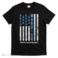 Warrior Light Blue Ribbon Prostate Cancer Awareness T-Shirt thumb 0