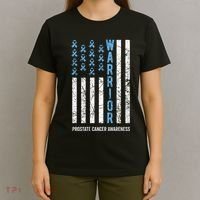 Warrior Light Blue Ribbon Prostate Cancer Awareness T-Shirt thumb 4