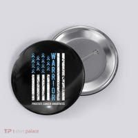 Warrior Light Blue Ribbon Prostate Cancer Awareness Button thumb 0