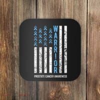 Warrior Light Blue Ribbon Prostate Cancer Awareness Coaster thumb 0