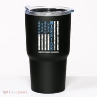 Warrior Light Blue Ribbon Prostate Cancer Awareness Tumbler thumb 0