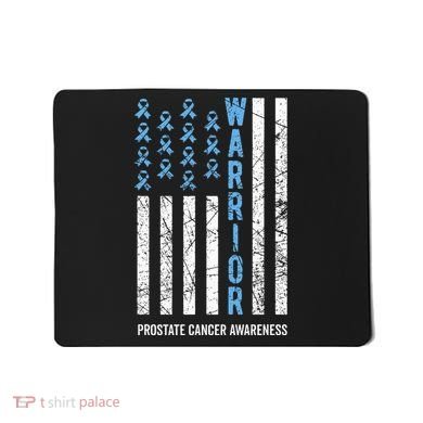 Warrior Light Blue Ribbon Prostate Cancer Awareness Mousepad
