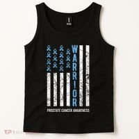 Warrior Light Blue Ribbon Prostate Cancer Awareness Tank Top thumb 2