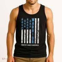 Warrior Light Blue Ribbon Prostate Cancer Awareness Tank Top thumb 3