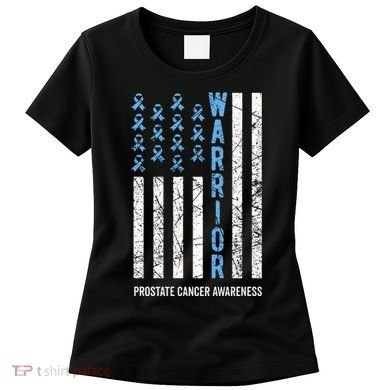 Warrior Light Blue Ribbon Prostate Cancer Awareness Women's T-Shirt