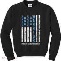 Warrior Light Blue Ribbon Prostate Cancer Awareness Kids Sweatshirt thumb 0