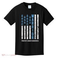 Warrior Light Blue Ribbon Prostate Cancer Awareness Kids T-Shirt thumb 0