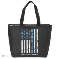 Warrior Light Blue Ribbon Prostate Cancer Awareness Tote Bag thumb 0