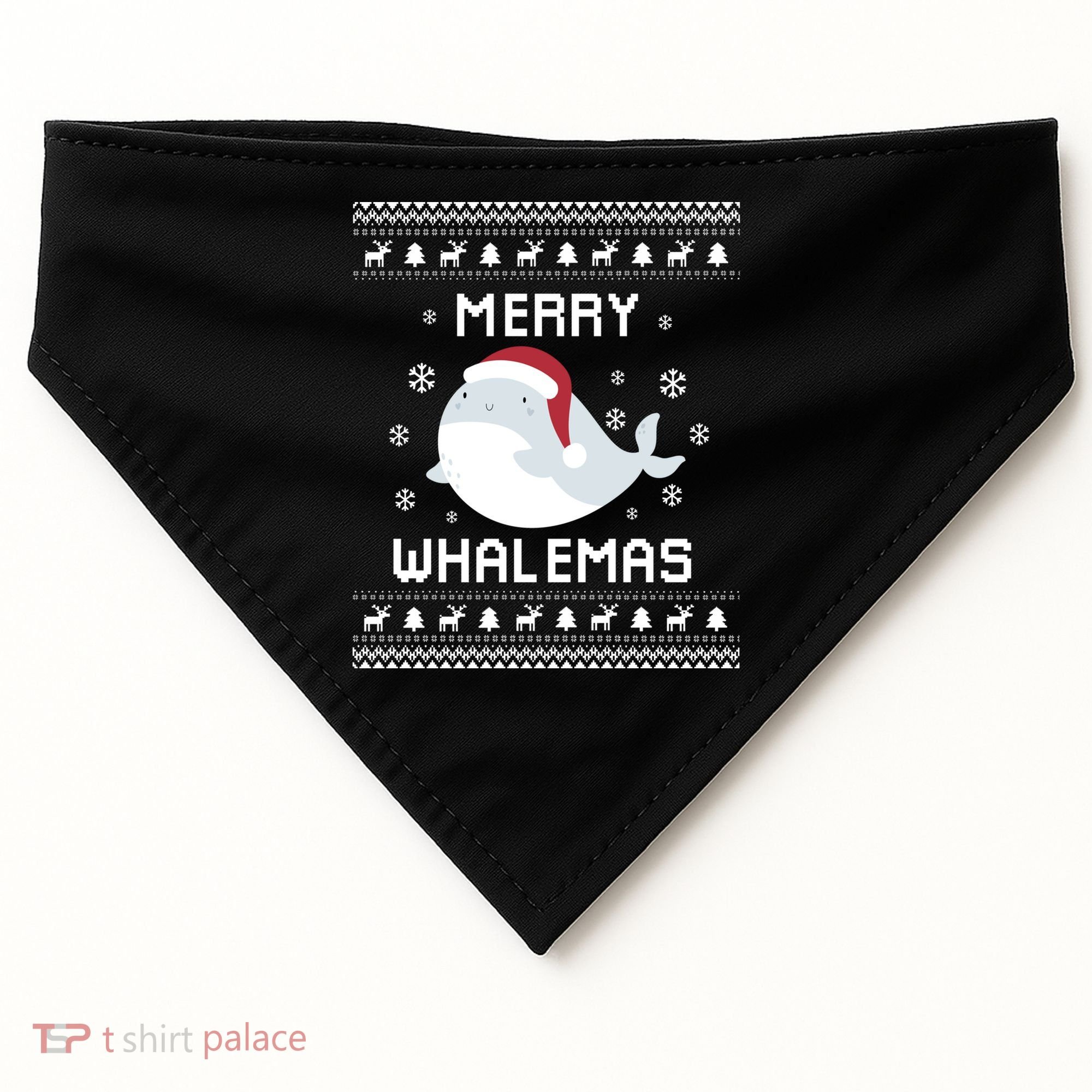 Whale Lover Christmas Ugly Xmas Whale Sweater Whale Gift Great Gift USA-Made Doggie Bandana