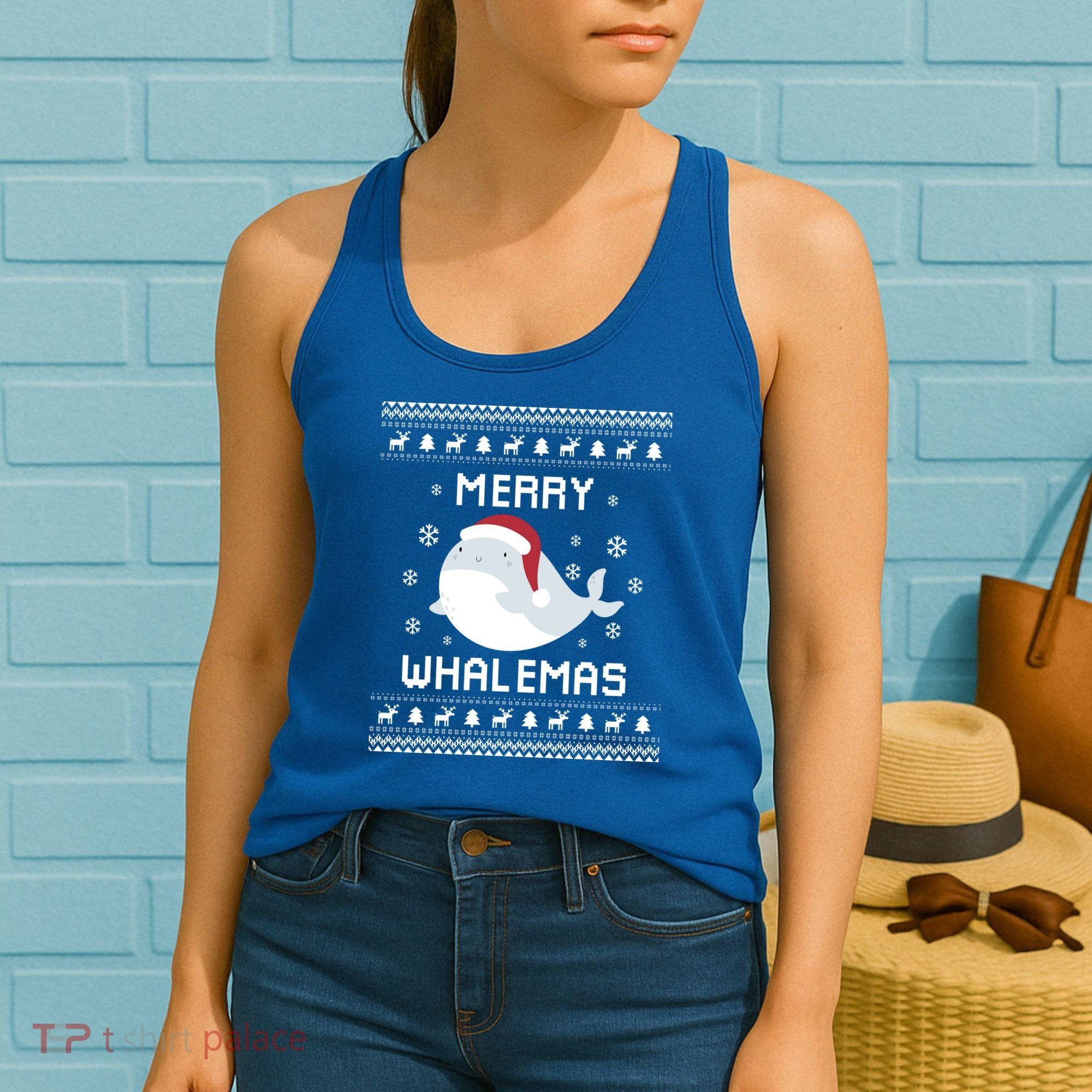 Whale Lover Christmas Ugly Xmas Whale Sweater Whale Gift Great Gift Women's Tank Top