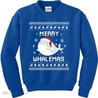 Whale Lover Christmas Ugly Xmas Whale Sweater Whale Gift Great Gift Kids Sweatshirt thumb 0