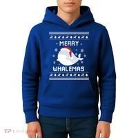 Whale Lover Christmas Ugly Xmas Whale Sweater Whale Gift Great Gift Kids Hoodie thumb 4