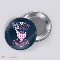 Who Loves Chickens Chicken Hen Love Cute Button thumb 0