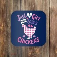 Who Loves Chickens Chicken Hen Love Cute Coaster thumb 0