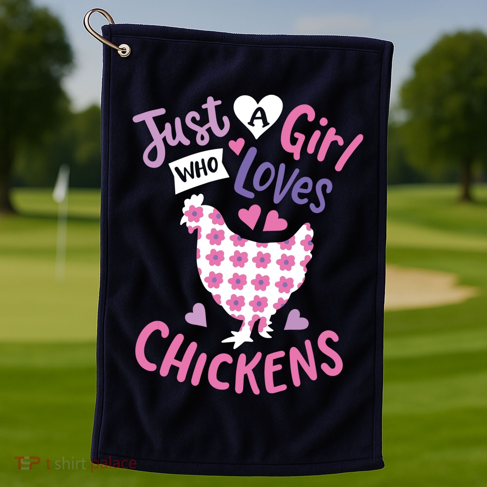 Who Loves Chickens Chicken Hen Love Cute Golf Towel
