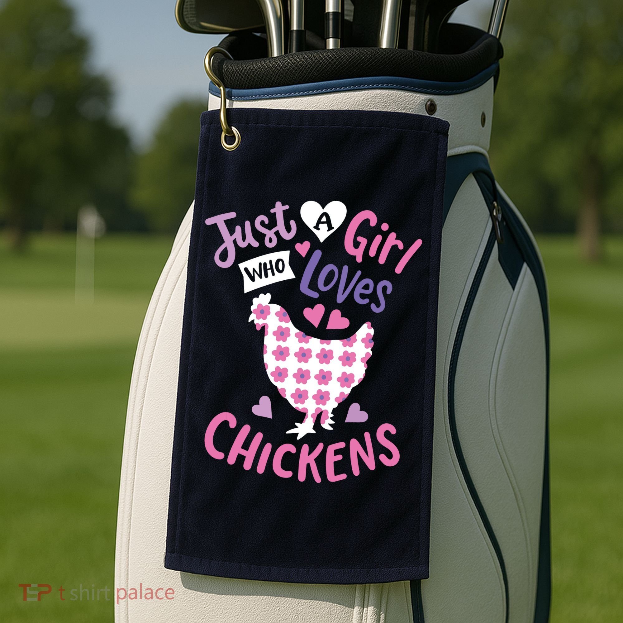 Who Loves Chickens Chicken Hen Love Cute Golf Towel