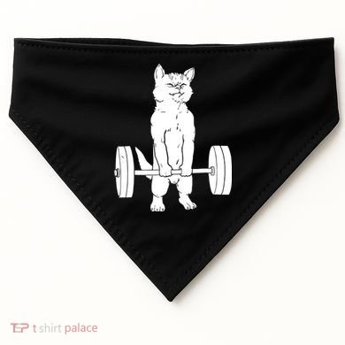 Weight Lifting Cat Deadlift Lifting USA-Made Doggie Bandana