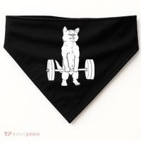 Weight Lifting Cat Deadlift Lifting USA-Made Doggie Bandana thumb 0