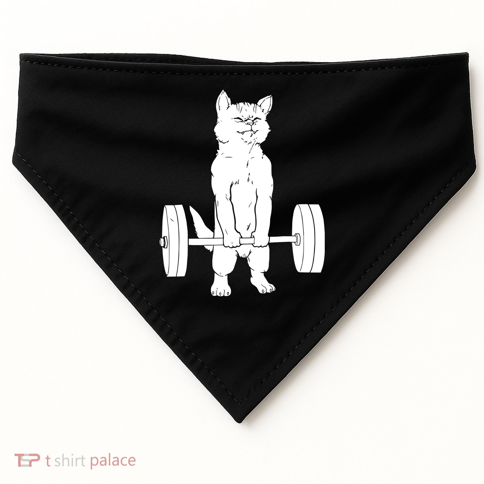 Weight Lifting Cat Deadlift Lifting USA-Made Doggie Bandana