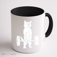 Weight Lifting Cat Deadlift Lifting Coffee Mug thumb 1