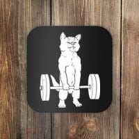 Weight Lifting Cat Deadlift Lifting Coaster thumb 0