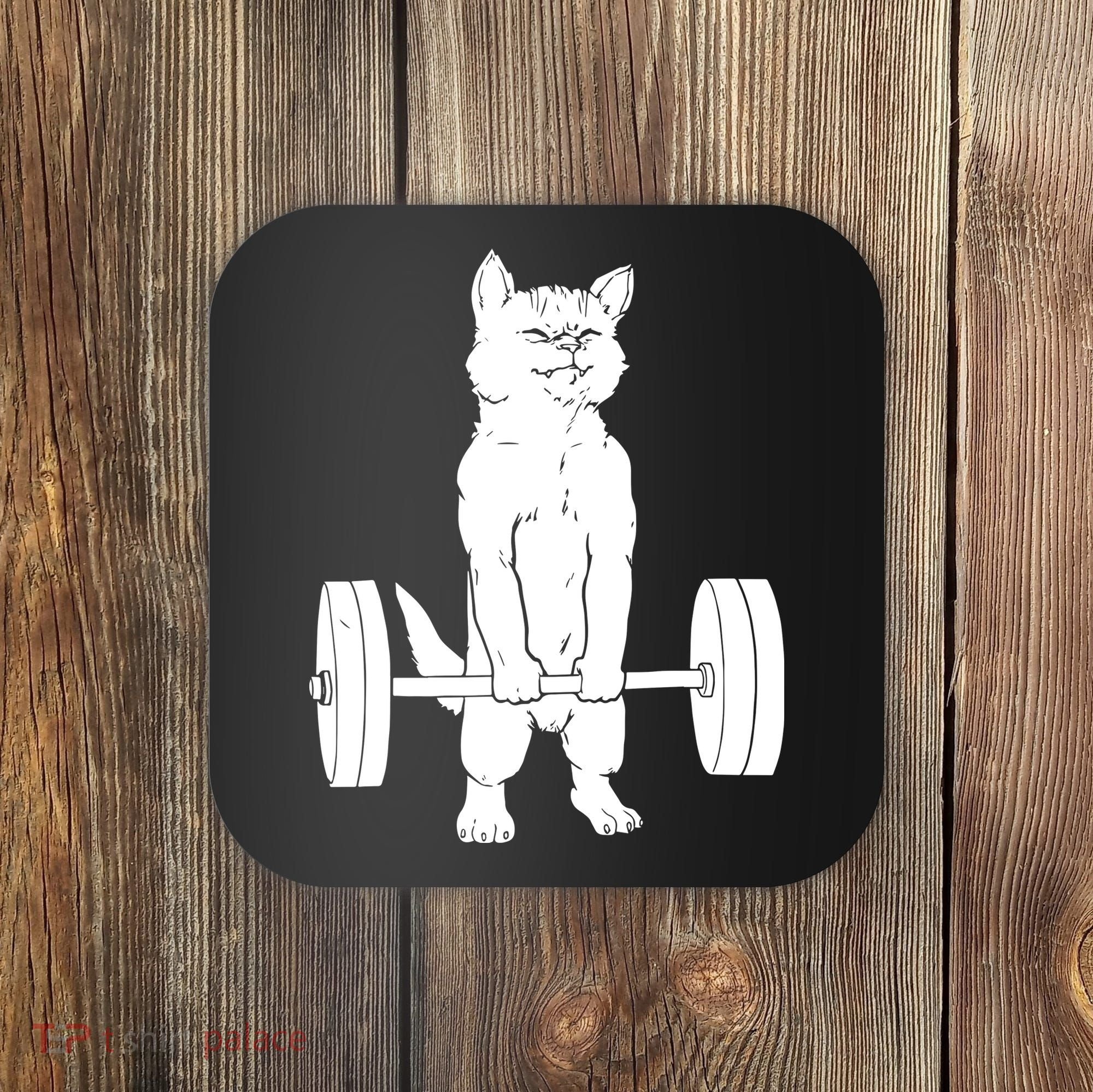 Weight Lifting Cat Deadlift Lifting Coaster