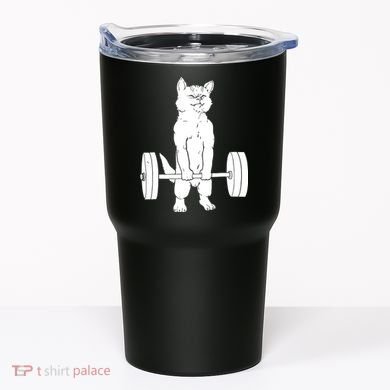 Weight Lifting Cat Deadlift Lifting Tumbler