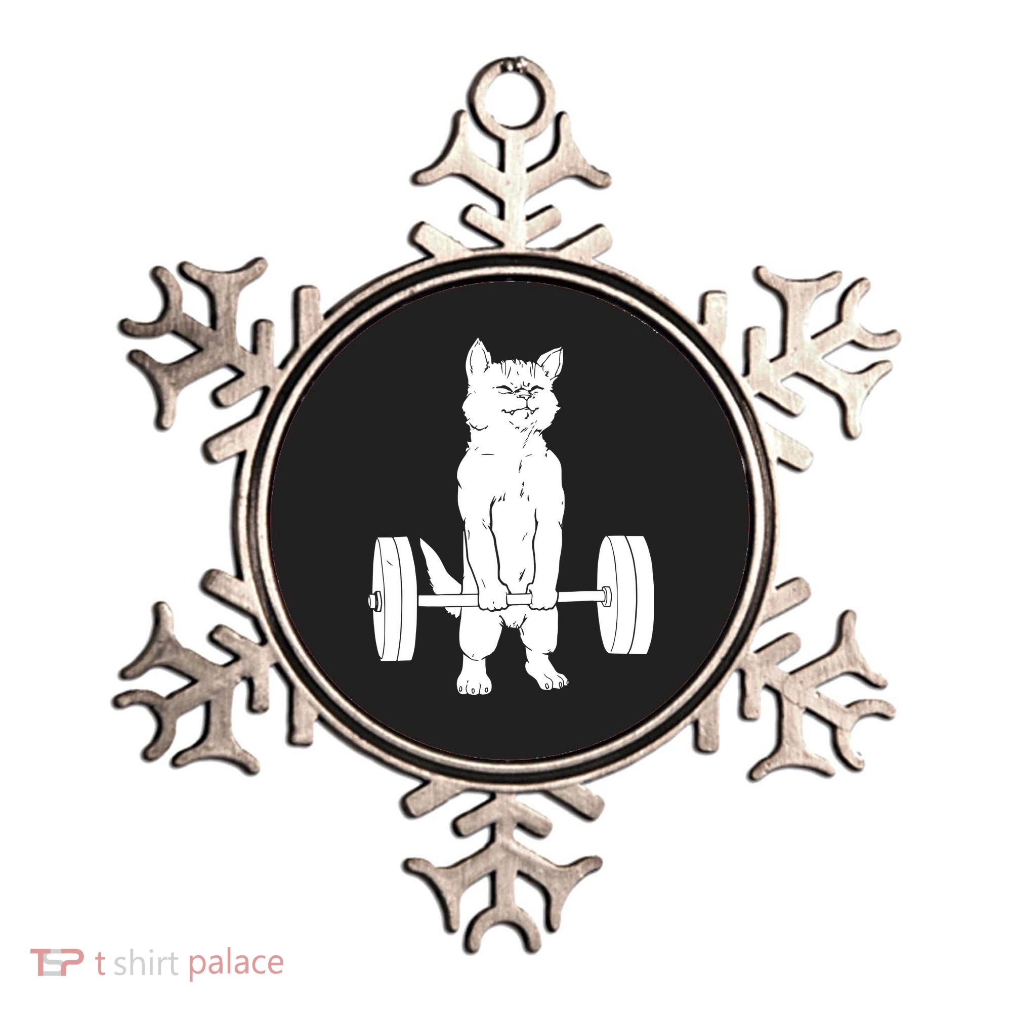 Weight Lifting Cat Deadlift Lifting Ornament