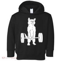 Weight Lifting Cat Deadlift Lifting Toddler Hoodie thumb 0